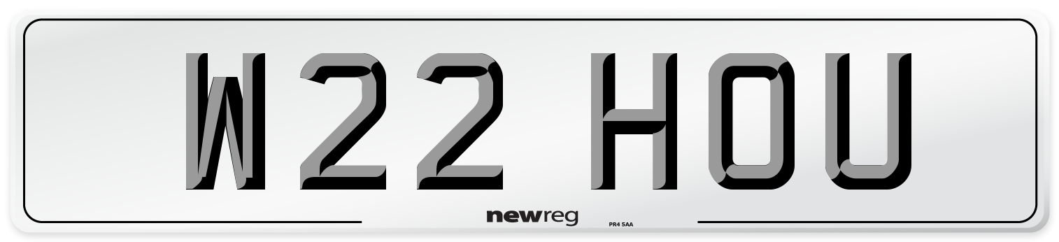 W22 HOU Number Plate from New Reg